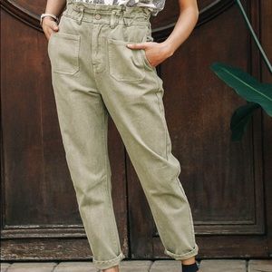 Bohme Kennedy Paperbag Denim in Olive XL